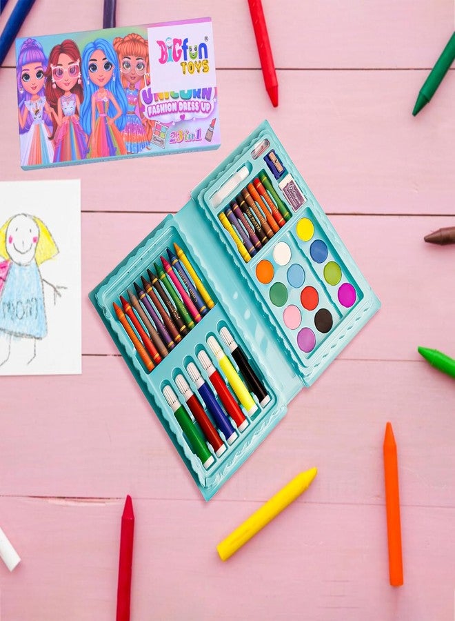 ILEARNNGROW Junior Drawing & Coloring Art Set for Kids with Colour Pencils, Crayons, Watercolours and Sketch Pens | Creative Art Kit for Children | Multicolour (Pack of 1) - Image 4
